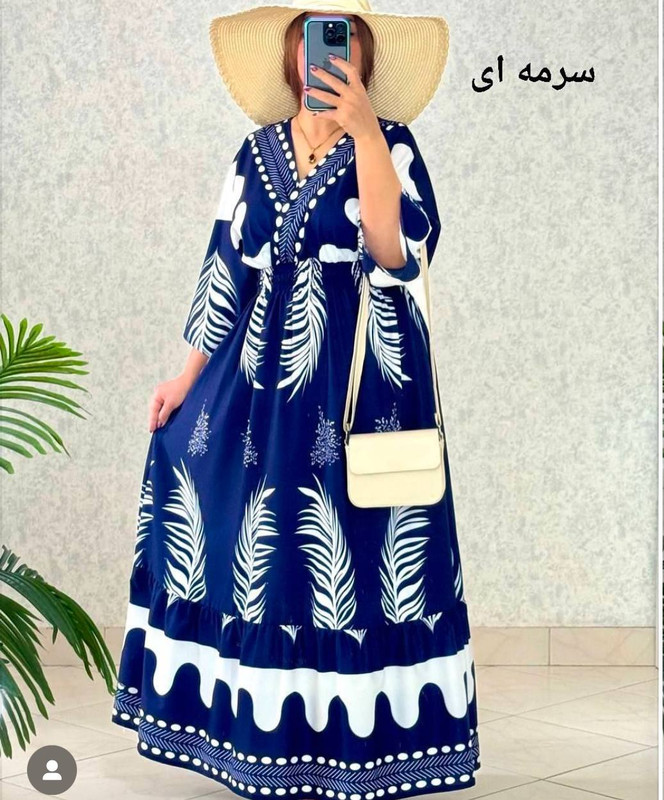 پیراهن ساحلی طرح پر زنانه فری سایز | خنک، بدون چروک و آبرفت