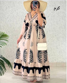 پیراهن ساحلی طرح پر زنانه فری سایز | خنک، بدون چروک و آبرفت