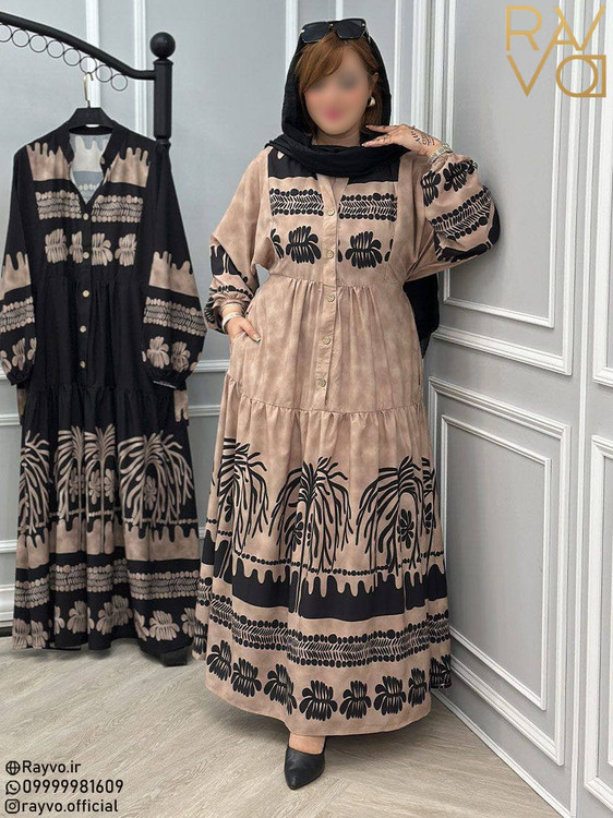 یراهن بلند رایوو زنانه فری سایز | سبک، خنک و راحت