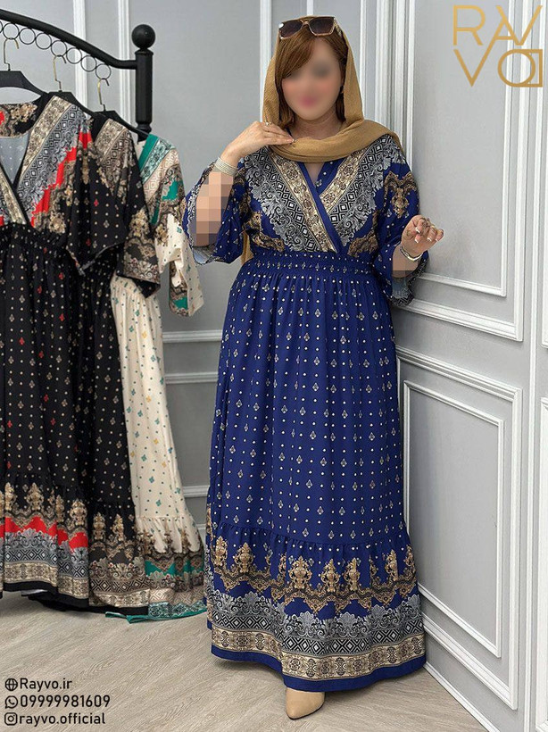 پیراهن بلند چپ و راستی هندی زنانه فری سایز | سبک، خنک و راحت