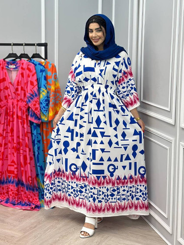 پیراهن ماکسی آبی زرین